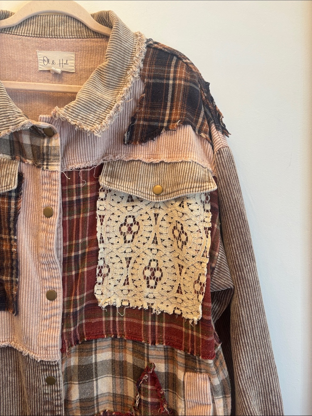 Oli & Hali | STAR Patchwork & Corduroy Jacket Sz L - Picture 10 of 16